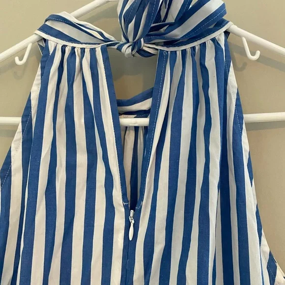 J. Crew Blue and White Striped Jumpsuit - Picture 11 of 13